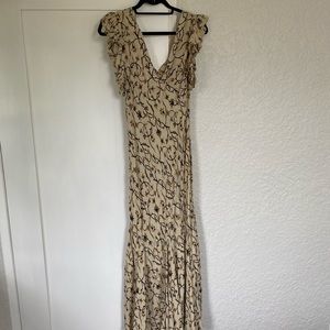 Doen Brindille Maxi Dress Cream Scroll Print Small